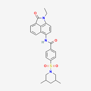 4-((3,5-dimethylpiperidin-1-yl)sulfonyl)-N-(1-ethyl-2-oxo-1,2-dihydrobenzo[cd]indol-6-yl)benzamide