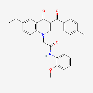 2-(6-ethyl-3-(4-methylbenzoyl)-4-oxoquinolin-1(4H)-yl)-N-(2-methoxyphenyl)acetamide