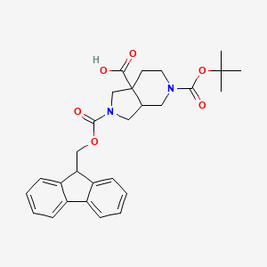 2-(9H-Fluoren-9-ylmethoxycarbonyl)-5-[(2-methylpropan-2-yl)oxycarbonyl]-1,3,3a,4,6,7-hexahydropyrrolo[3,4-c]pyridine-7a-carboxylic acid