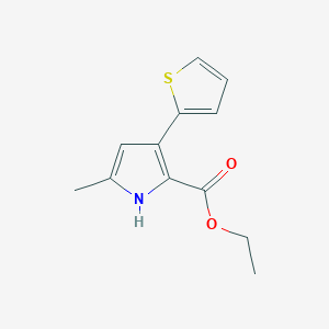 molecular formula C12H13NO2S B2418575 Ethyl 5-methyl-3-(thiophen-2-yl)-1H-pyrrole-2-carboxylate CAS No. 31894-56-1