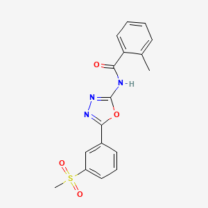 molecular formula C17H15N3O4S B2418595 N-[5-(3-methanesulfonylphenyl)-1,3,4-oxadiazol-2-yl]-2-methylbenzamide CAS No. 886930-69-4