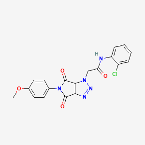 molecular formula C19H16ClN5O4 B2418599 N-(2-chlorophenyl)-2-[5-(4-methoxyphenyl)-4,6-dioxo-1H,3aH,4H,5H,6H,6aH-pyrrolo[3,4-d][1,2,3]triazol-1-yl]acetamide CAS No. 1008205-36-4