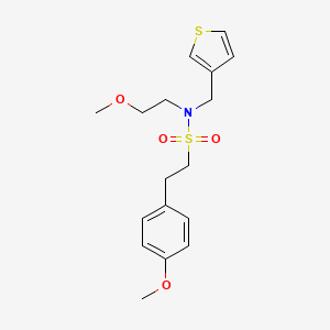 molecular formula C17H23NO4S2 B2418602 N-(2-methoxyethyl)-2-(4-methoxyphenyl)-N-(thiophen-3-ylmethyl)ethanesulfonamide CAS No. 1219901-59-3