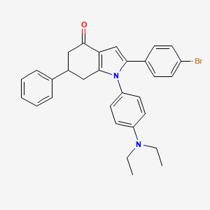 1-(4-(Diethylamino)phenyl)-2-(4-bromophenyl)-6-phenyl-5,6,7-trihydroindol-4-one