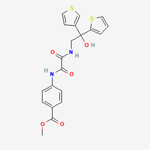 molecular formula C20H18N2O5S2 B2418628 Methyl 4-(2-((2-hydroxy-2-(thiophen-2-yl)-2-(thiophen-3-yl)ethyl)amino)-2-oxoacetamido)benzoate CAS No. 2034329-41-2