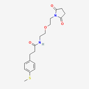 N-(2-(2-(2,5-dioxopyrrolidin-1-yl)ethoxy)ethyl)-3-(4-(methylthio)phenyl)propanamide