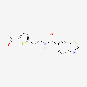 molecular formula C16H14N2O2S2 B2418645 N-(2-(5-acetylthiophen-2-yl)ethyl)benzo[d]thiazole-6-carboxamide CAS No. 2034493-04-2