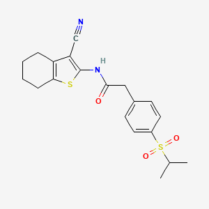 N-(3-cyano-4,5,6,7-tetrahydrobenzo[b]thiophen-2-yl)-2-(4-(isopropylsulfonyl)phenyl)acetamide