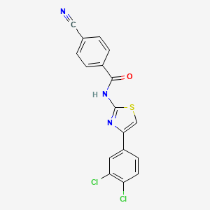 4-cyano-N-[4-(3,4-dichlorophenyl)-1,3-thiazol-2-yl]benzamide