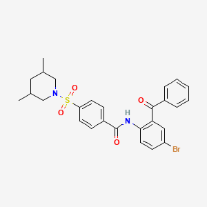 N-(2-benzoyl-4-bromophenyl)-4-((3,5-dimethylpiperidin-1-yl)sulfonyl)benzamide