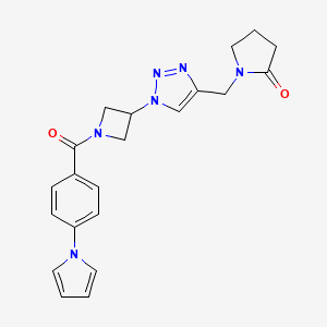 1-((1-(1-(4-(1H-pyrrol-1-yl)benzoyl)azetidin-3-yl)-1H-1,2,3-triazol-4-yl)methyl)pyrrolidin-2-one