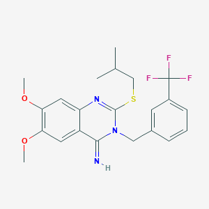 2-(isobutylsulfanyl)-6,7-dimethoxy-3-[3-(trifluoromethyl)benzyl]-4(3H)-quinazolinimine