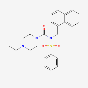 4-ethyl-N-(naphthalen-1-ylmethyl)-N-tosylpiperazine-1-carboxamide
