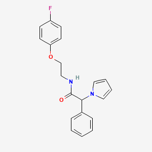 molecular formula C20H19FN2O2 B2418702 N-(2-(4-fluorophenoxy)ethyl)-2-phenyl-2-(1H-pyrrol-1-yl)acetamide CAS No. 1257546-68-1