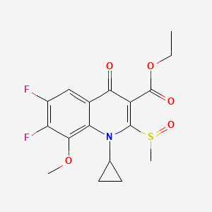 molecular formula C17H17F2NO5S B2418721 Ethyl 1-cyclopropyl-6,7-difluoro-8-methoxy-2-(methylsulfinyl)-4-oxo-1,4-dihydroquinoline-3-carboxylate CAS No. 922492-58-8