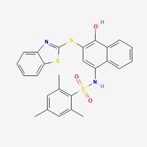 N-(3-(benzo[d]thiazol-2-ylthio)-4-hydroxynaphthalen-1-yl)-2,4,6-trimethylbenzenesulfonamide