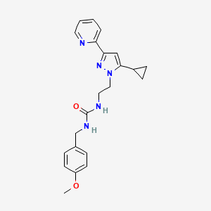B2418733 1-(2-(5-cyclopropyl-3-(pyridin-2-yl)-1H-pyrazol-1-yl)ethyl)-3-(4-methoxybenzyl)urea CAS No. 1797307-22-2