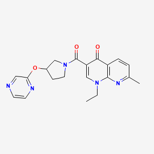 1-ethyl-7-methyl-3-(3-(pyrazin-2-yloxy)pyrrolidine-1-carbonyl)-1,8-naphthyridin-4(1H)-one