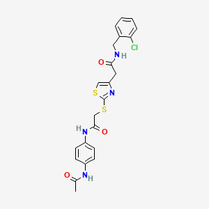 N-(4-acetamidophenyl)-2-((4-(2-((2-chlorobenzyl)amino)-2-oxoethyl)thiazol-2-yl)thio)acetamide