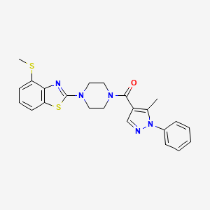 (5-methyl-1-phenyl-1H-pyrazol-4-yl)(4-(4-(methylthio)benzo[d]thiazol-2-yl)piperazin-1-yl)methanone