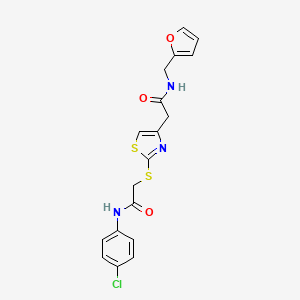N-(4-chlorophenyl)-2-((4-(2-((furan-2-ylmethyl)amino)-2-oxoethyl)thiazol-2-yl)thio)acetamide