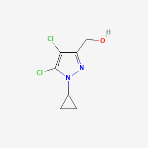 molecular formula C7H8Cl2N2O B2418754 (4,5-Dichloro-1-cyclopropyl-1H-pyrazol-3-YL)methanol CAS No. 2413374-89-5