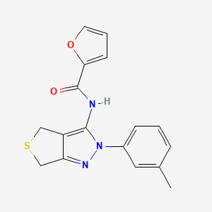 molecular formula C17H15N3O2S B2418757 N-[2-(3-methylphenyl)-4,6-dihydrothieno[3,4-c]pyrazol-3-yl]furan-2-carboxamide CAS No. 392288-88-9