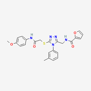 molecular formula C24H23N5O4S B2418764 N-((5-((2-((4-methoxyphenyl)amino)-2-oxoethyl)thio)-4-(m-tolyl)-4H-1,2,4-triazol-3-yl)methyl)furan-2-carboxamide CAS No. 310449-81-1