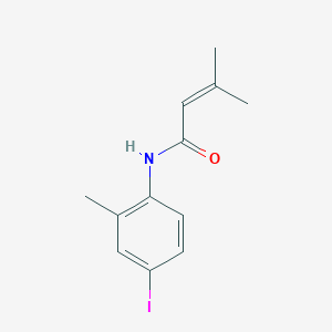 molecular formula C12H14INO B2418770 N-(4-iodo-2-methylphenyl)-3-methylbut-2-enamide CAS No. 526188-26-1