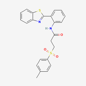 molecular formula C23H20N2O3S2 B2418779 N-(2-(benzo[d]thiazol-2-yl)phenyl)-3-tosylpropanamide CAS No. 895447-24-2