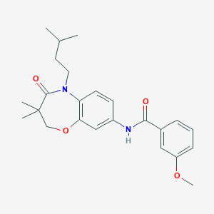 molecular formula C24H30N2O4 B2418792 N-(5-isopentyl-3,3-dimethyl-4-oxo-2,3,4,5-tetrahydrobenzo[b][1,4]oxazepin-8-yl)-3-methoxybenzamide CAS No. 921835-93-0