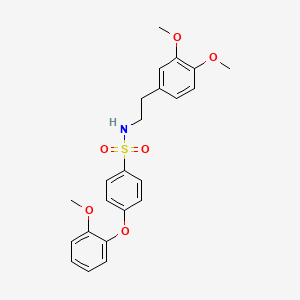 molecular formula C23H25NO6S B2418795 N-(3,4-dimethoxyphenethyl)-4-(2-methoxyphenoxy)benzenesulfonamide CAS No. 670272-57-8