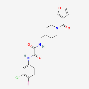 molecular formula C19H19ClFN3O4 B2418801 N'-(3-chloro-4-fluorophenyl)-N-{[1-(furan-3-carbonyl)piperidin-4-yl]methyl}ethanediamide CAS No. 1396749-12-4