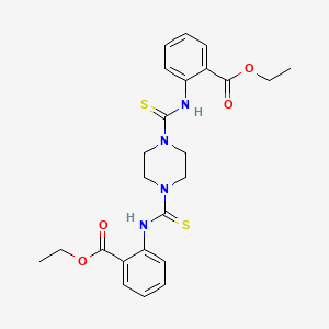 molecular formula C24H28N4O4S2 B2418802 Ethyl 2-[(4-{[2-(ethoxycarbonyl)phenyl]carbamothioyl}piperazine-1-carbothioyl)amino]benzoate CAS No. 892274-81-6