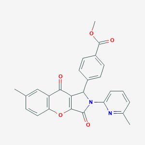molecular formula C26H20N2O5 B241883 METHYL 4-[7-METHYL-2-(6-METHYLPYRIDIN-2-YL)-3,9-DIOXO-1H,2H,3H,9H-CHROMENO[2,3-C]PYRROL-1-YL]BENZOATE 