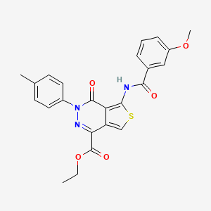 molecular formula C24H21N3O5S B2418836 Ethyl 5-(3-methoxybenzamido)-4-oxo-3-(p-tolyl)-3,4-dihydrothieno[3,4-d]pyridazine-1-carboxylate CAS No. 851948-09-9