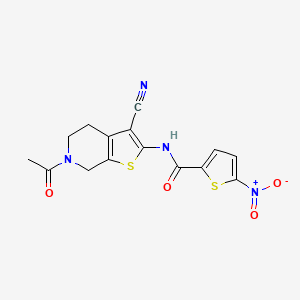 molecular formula C15H12N4O4S2 B2418851 N-(6-acetyl-3-cyano-4,5,6,7-tetrahydrothieno[2,3-c]pyridin-2-yl)-5-nitrothiophene-2-carboxamide CAS No. 920451-22-5