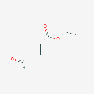 molecular formula C8H12O3 B2418854 Ethyl 3-formylcyclobutane-1-carboxylate CAS No. 1456695-29-6