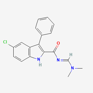 molecular formula C18H16ClN3O B2418862 5-chloro-N-[(dimethylamino)methylene]-3-phenyl-1H-indole-2-carboxamide CAS No. 338401-01-7