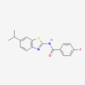 molecular formula C17H15FN2OS B2418880 4-fluoro-N-(6-isopropylbenzo[d]thiazol-2-yl)benzamide CAS No. 892854-11-4