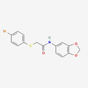 molecular formula C15H12BrNO3S B2418894 N-(2H-1,3-benzodioxol-5-yl)-2-[(4-bromophenyl)sulfanyl]acetamide CAS No. 331459-63-3