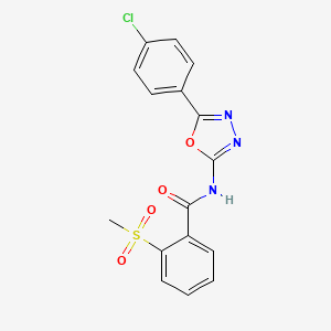 molecular formula C16H12ClN3O4S B2418898 N-[5-(4-chlorophenyl)-1,3,4-oxadiazol-2-yl]-2-methanesulfonylbenzamide CAS No. 896268-87-4
