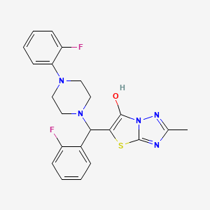 B2418924 5-((2-Fluorophenyl)(4-(2-fluorophenyl)piperazin-1-yl)methyl)-2-methylthiazolo[3,2-b][1,2,4]triazol-6-ol CAS No. 869344-09-2