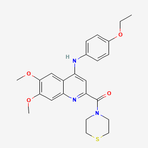 molecular formula C24H27N3O4S B2418943 N-(4-ethoxyphenyl)-6,7-dimethoxy-2-(thiomorpholine-4-carbonyl)quinolin-4-amine CAS No. 1251542-77-4