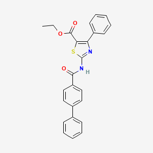 molecular formula C25H20N2O3S B2418987 ethyl 2-{[1,1'-biphenyl]-4-amido}-4-phenyl-1,3-thiazole-5-carboxylate CAS No. 326017-60-1