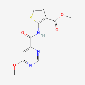 molecular formula C12H11N3O4S B2419016 Methyl 2-(6-methoxypyrimidine-4-carboxamido)thiophene-3-carboxylate CAS No. 2034579-45-6