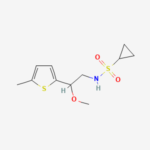 molecular formula C11H17NO3S2 B2419038 N-[2-methoxy-2-(5-methylthiophen-2-yl)ethyl]cyclopropanesulfonamide CAS No. 1704667-12-8