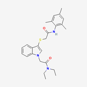 molecular formula C25H31N3O2S B2419071 N,N-diethyl-2-[3-({[(2,4,6-trimethylphenyl)carbamoyl]methyl}sulfanyl)-1H-indol-1-yl]acetamide CAS No. 877657-91-5