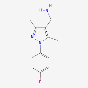 1-[1-(4-fluorophenyl)-3,5-dimethyl-1H-pyrazol-4-yl]methanamine