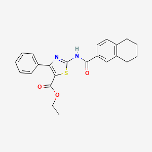 molecular formula C23H22N2O3S B2419166 ethyl 4-phenyl-2-(5,6,7,8-tetrahydronaphthalene-2-amido)-1,3-thiazole-5-carboxylate CAS No. 681168-68-3